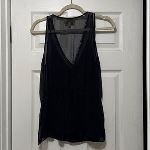 Elizabeth and James Silk Lorelei Black Sleeveless Top with Camisole - Sz Small